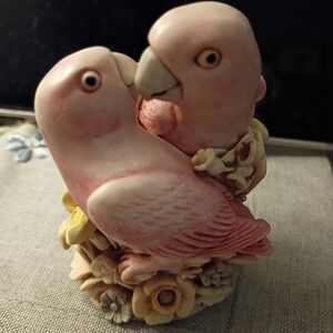 Pink Lovebird Figurine Decorative Pair - Pink Bird Ornament